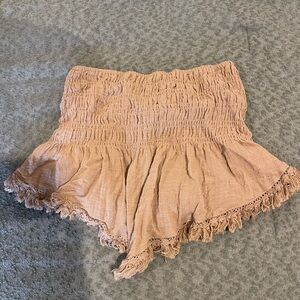 Women's Tan Fringe Crop Top